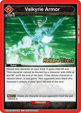 Valkyrie Armor (UEPR/BCV-1-097) - UE08BT Black Clover Release Event Cards