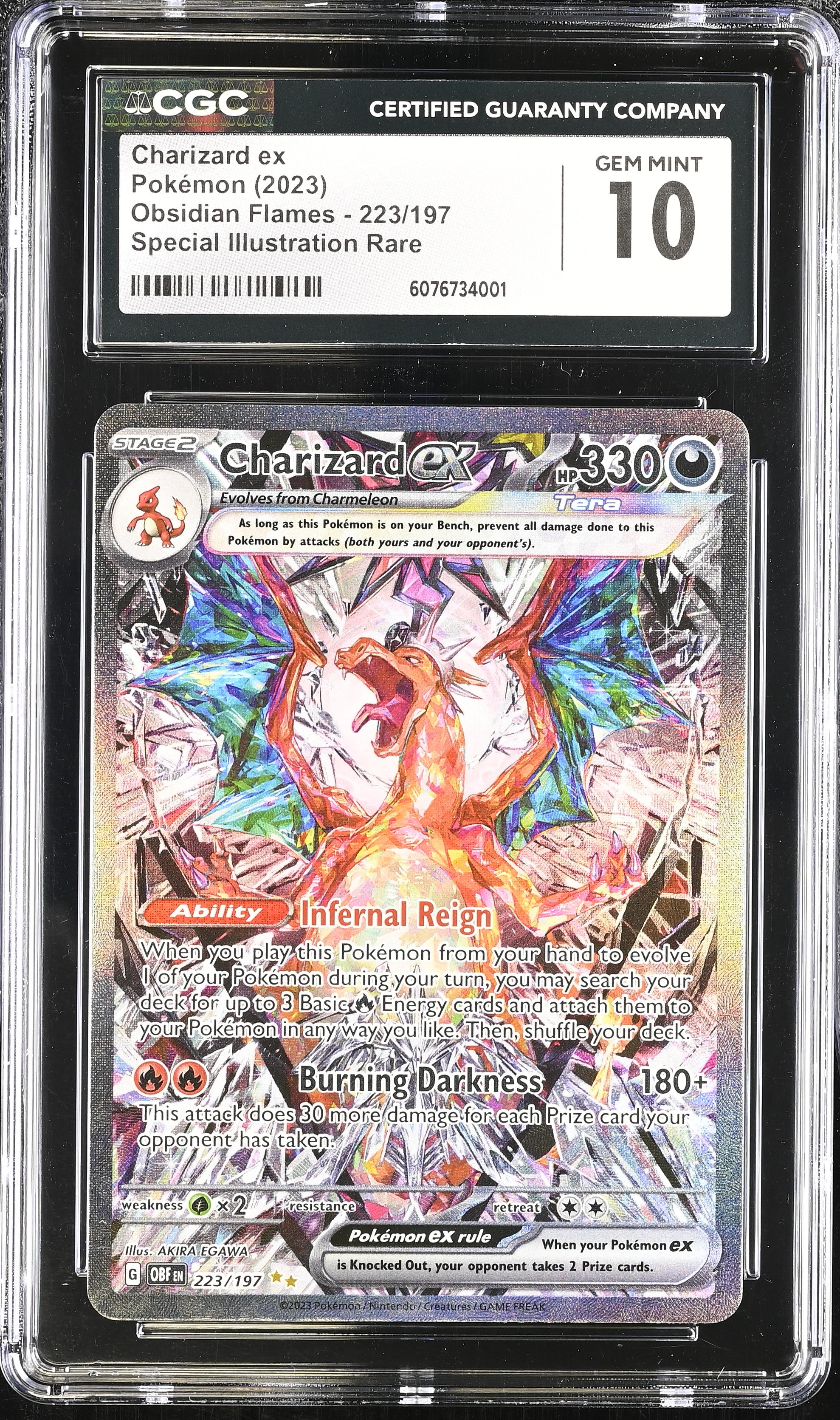 2023 Obsidian Flames Charizard ex 10 CGC #223/197