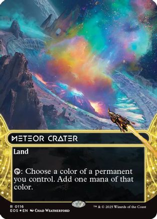 Meteor Crater (0116) (Borderless) (Galaxy Foil) (EOS-116) - Edge of Eternities: Stellar Sights Foil