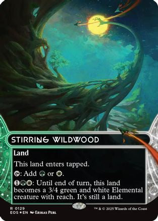 Stirring Wildwood (0129) (Borderless) (Galaxy Foil) (EOS-129) - Edge of Eternities: Stellar Sights Foil