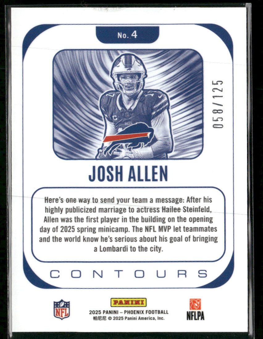 2025 Panini Phoenix Contours Bronze Pandora #/125 Josh Allen #4