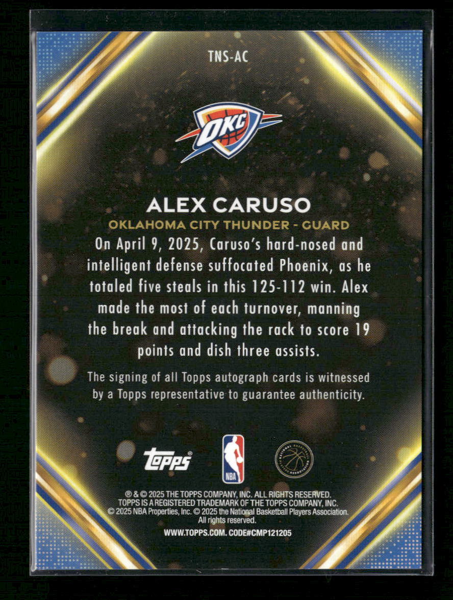 2025-26 Topps Topps Notch Signatures Alex Caruso Auto #TNS-AC