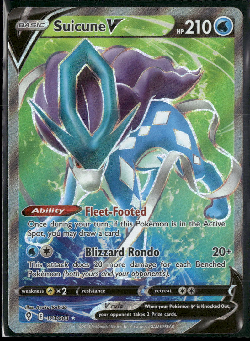 SWSH07: Evolving Skies Suicune V (Full Art) #173/203