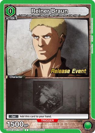 Reiner Braun (058) (UEPR/AOT-1-058) - UE10BT Attack on Titan Release Event Cards