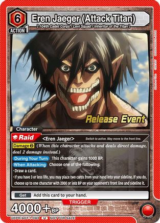 Eren Jaeger (Attack Titan) (093) (UEPR/AOT-1-093) - UE10BT Attack on Titan Release Event Cards