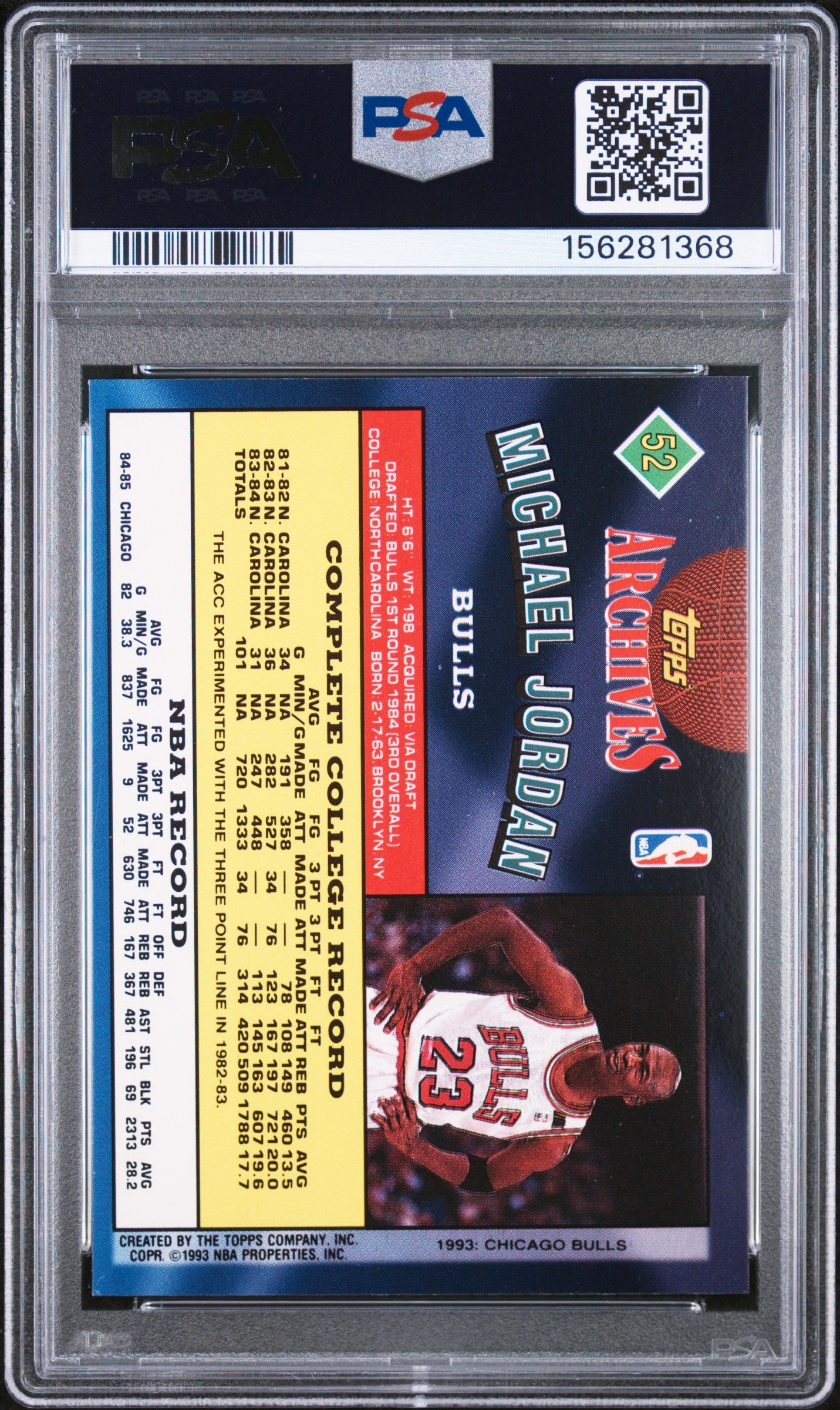 1992 Topps Archives Michael Jordan 9 PSA #52