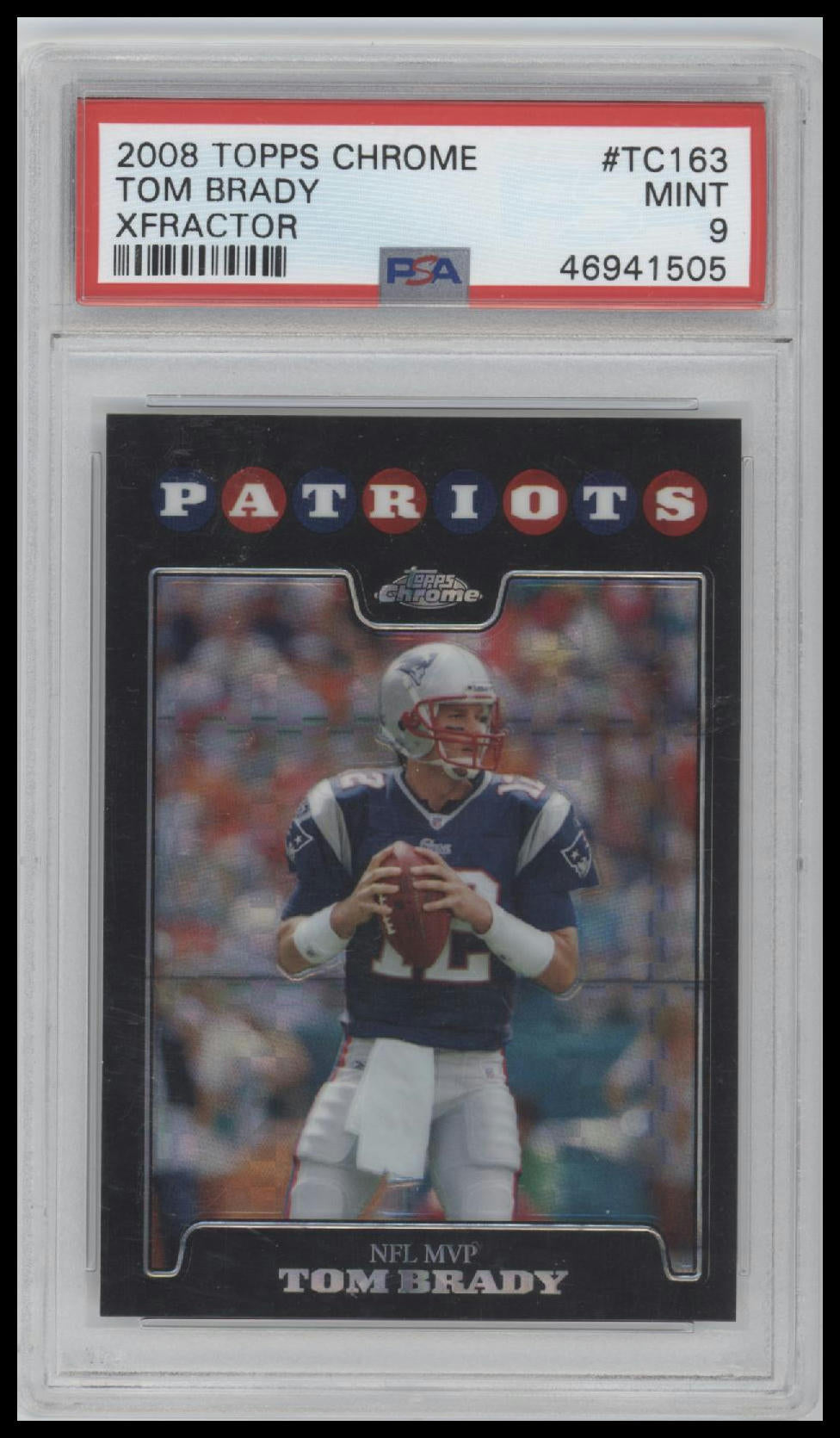 2008 Topps Chrome Xfractor Tom Brady 9 PSA #TC163