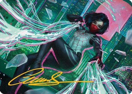 Silk, Web Weaver Art Card (29/54) (Gold-Stamped Signature) (AASPM-029) - Art Series: Marvel's Spider-Man