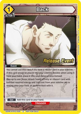 Back (UEPR/HTR-2-035) - UEX04BT HUNTER X HUNTER Vol2 Release Event Cards