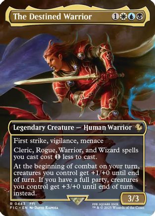 The Destined Warrior (Borderless) (FIC-443) - Commander: FINAL FANTASY Foil