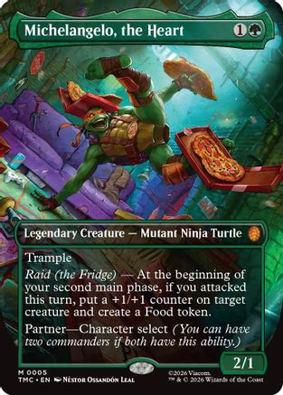 Michelangelo, the Heart (Borderless) (TMC-005) - Commander: Teenage Mutant Ninja Turtles