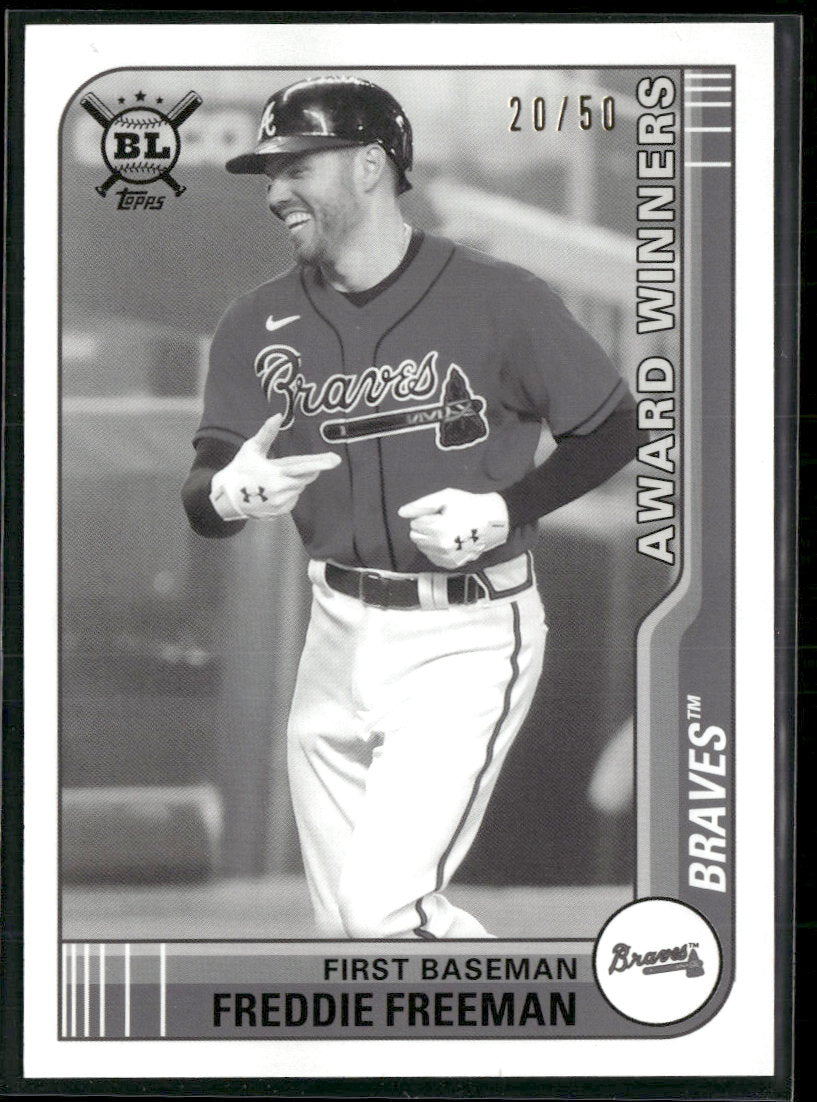 2021 Topps Big League Black and White Freddie Freeman #/50 #285