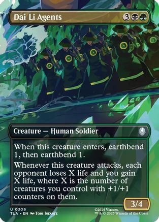 Dai Li Agents (Borderless) (TLA-306) - Avatar: The Last Airbender Foil
