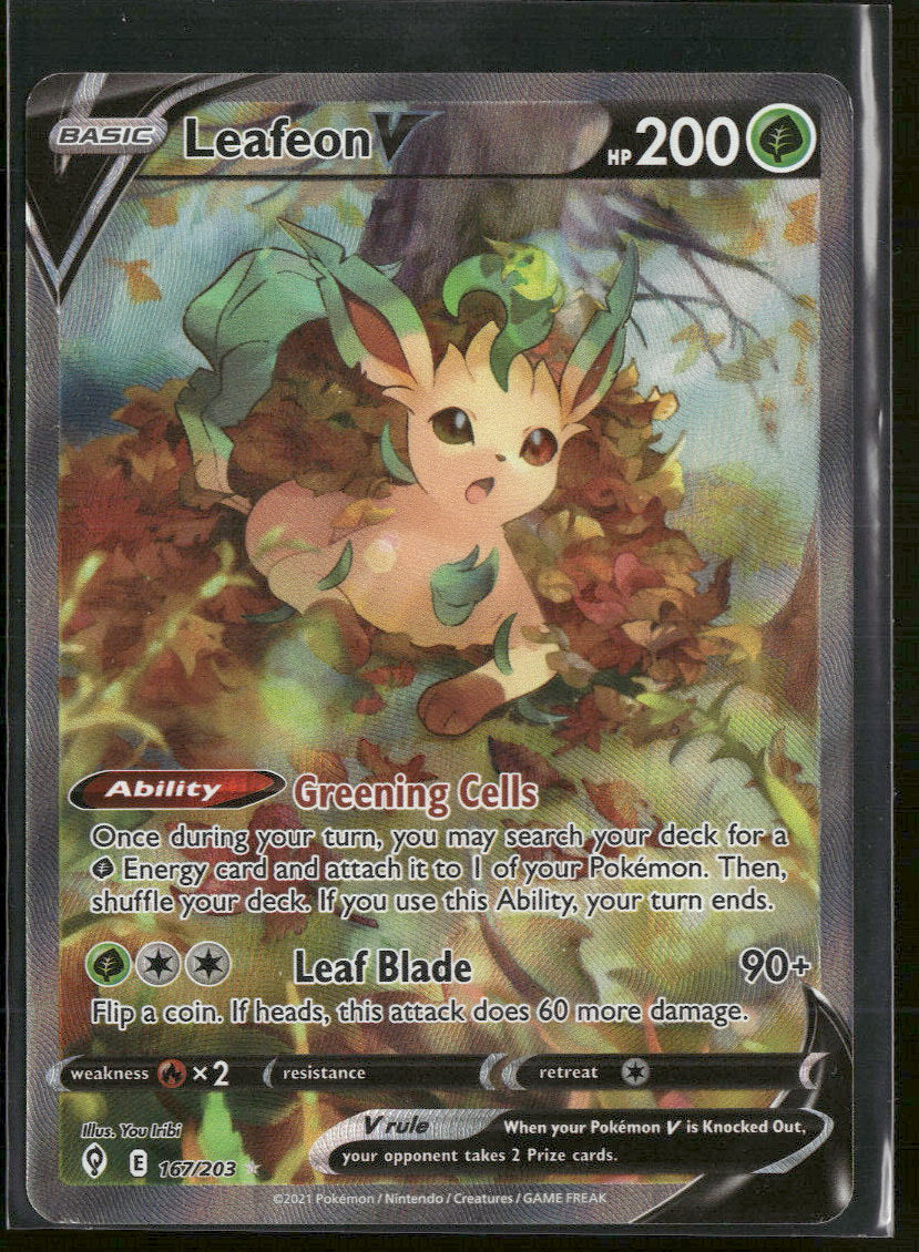 SWSH07: Evolving Skies Leafeon V (Alternate Full Art) #167/203