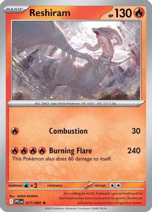 Reshiram 017 - ME02 Phantasmal Flames Reverse Holofoil