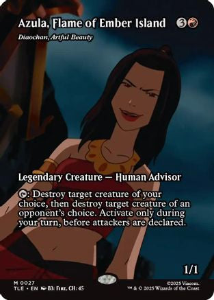 Azula, Flame of Ember Island - Diaochan, Artful Beauty (Borderless) (TLE-027) - Avatar: The Last Airbender: Eternal-Legal Foil