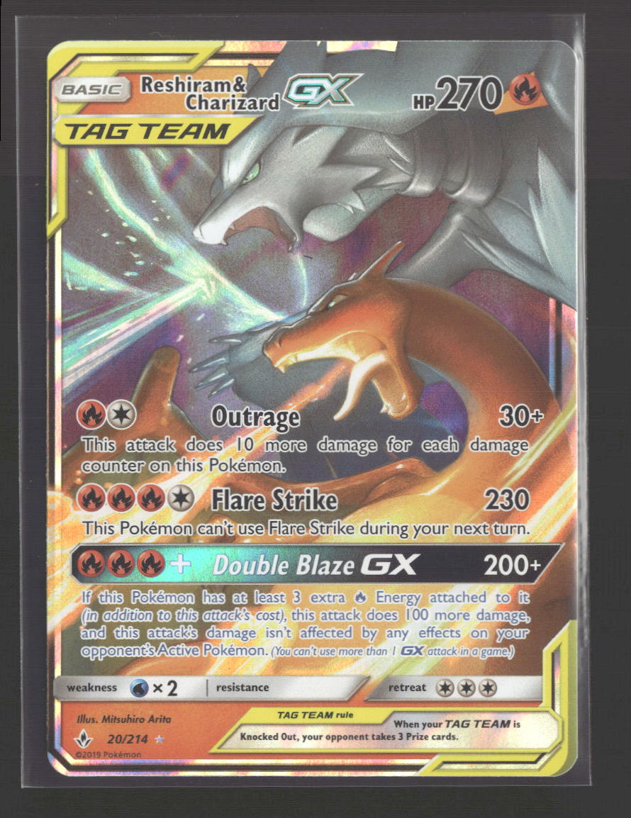 SM - Unbroken Bonds Reshiram & Charizard GX #20/214