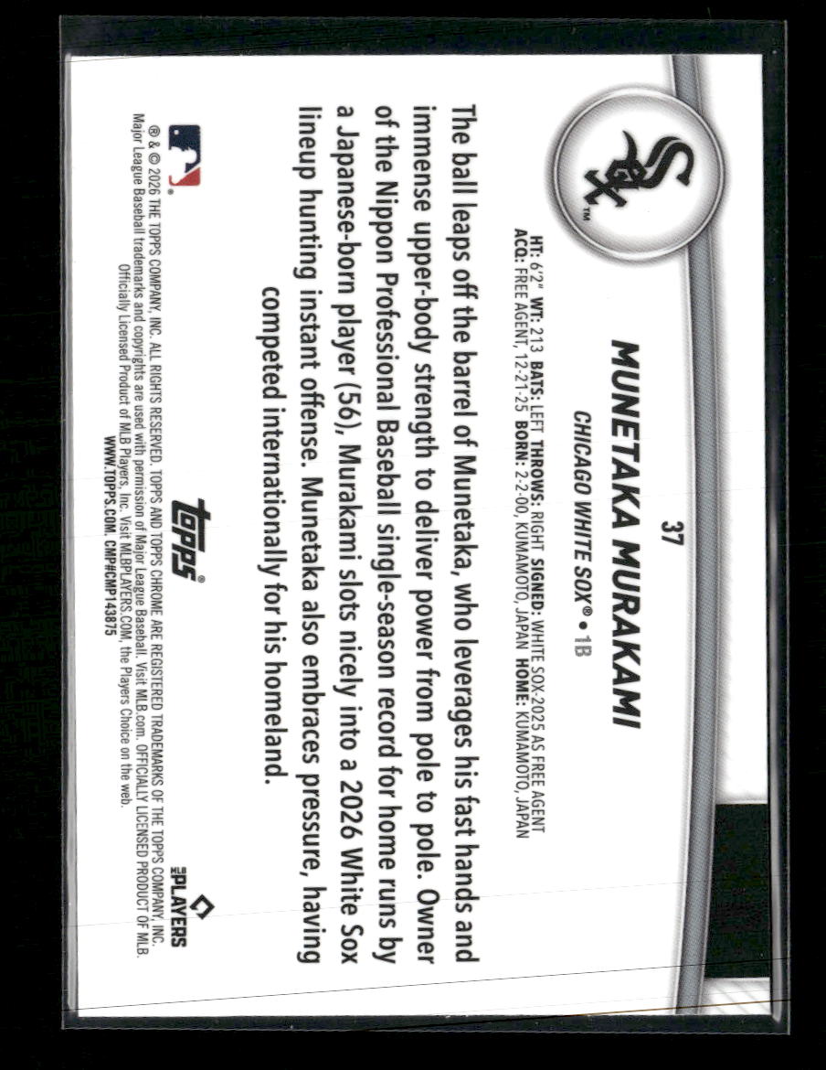 2026 Topps Flagship Collection Chrome (Series Two) Munetaka Murakami #37