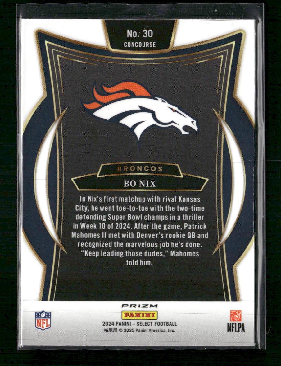 2024 Panini Select Black & Green Prizm Shock Bo Nix Rookie #30