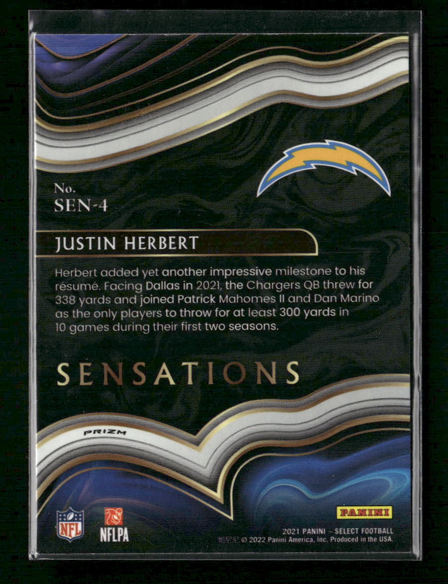 2021 Panini Select Sensations Prizm Justin Herbert #SEN-4