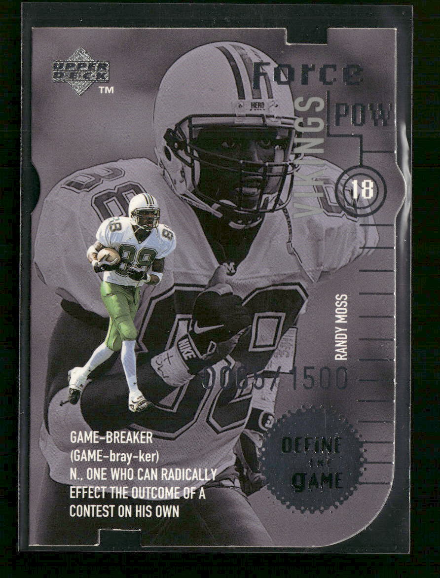 1998 Upper Deck Define the Game Tier 1 (Quantum Silver) Randy Moss #/1500 #DG7
