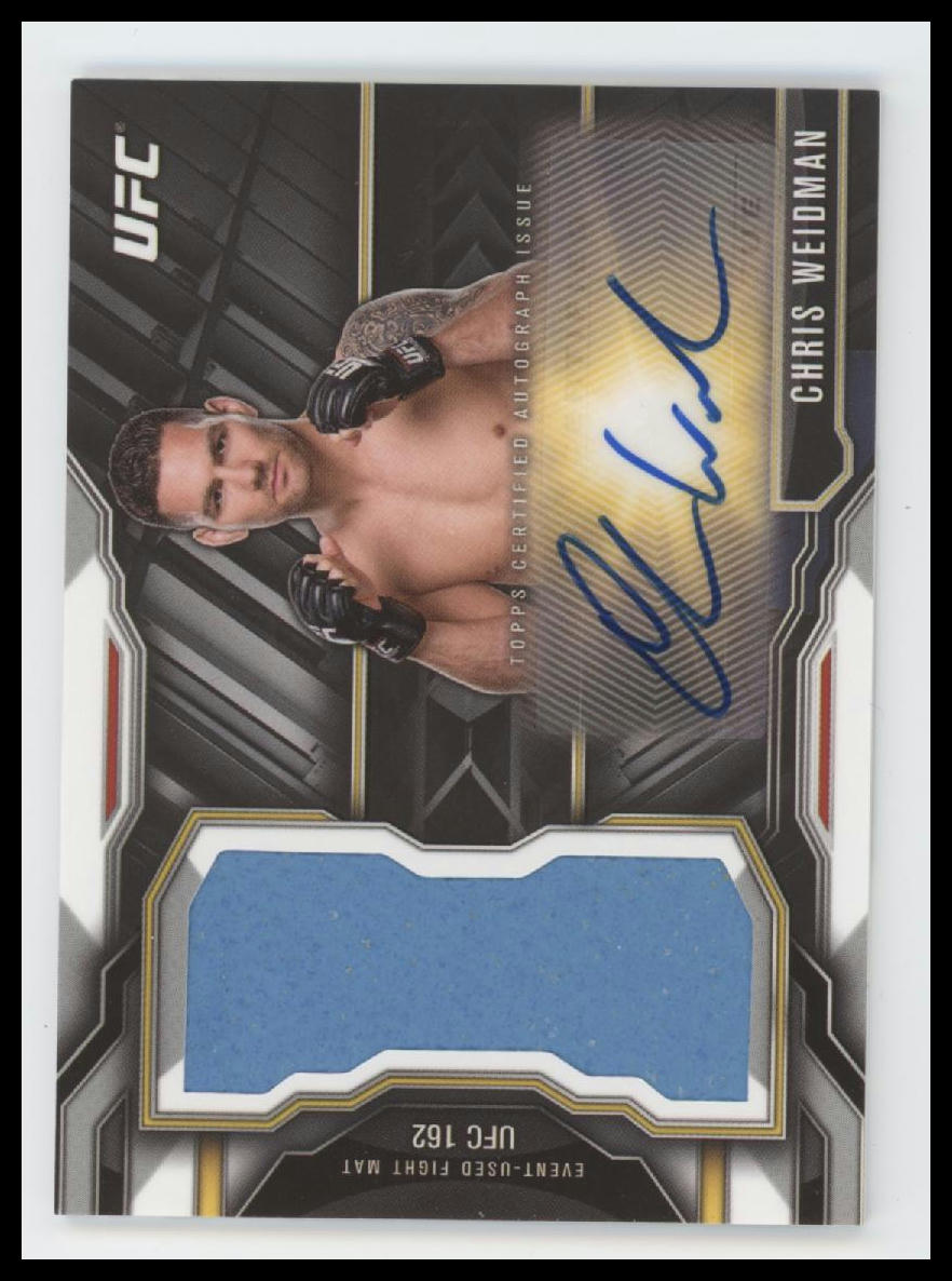 2015 Topps UFC Chronicles Jumbo Fight Mat Relics Chris Weidman Auto #AJFMR-CW