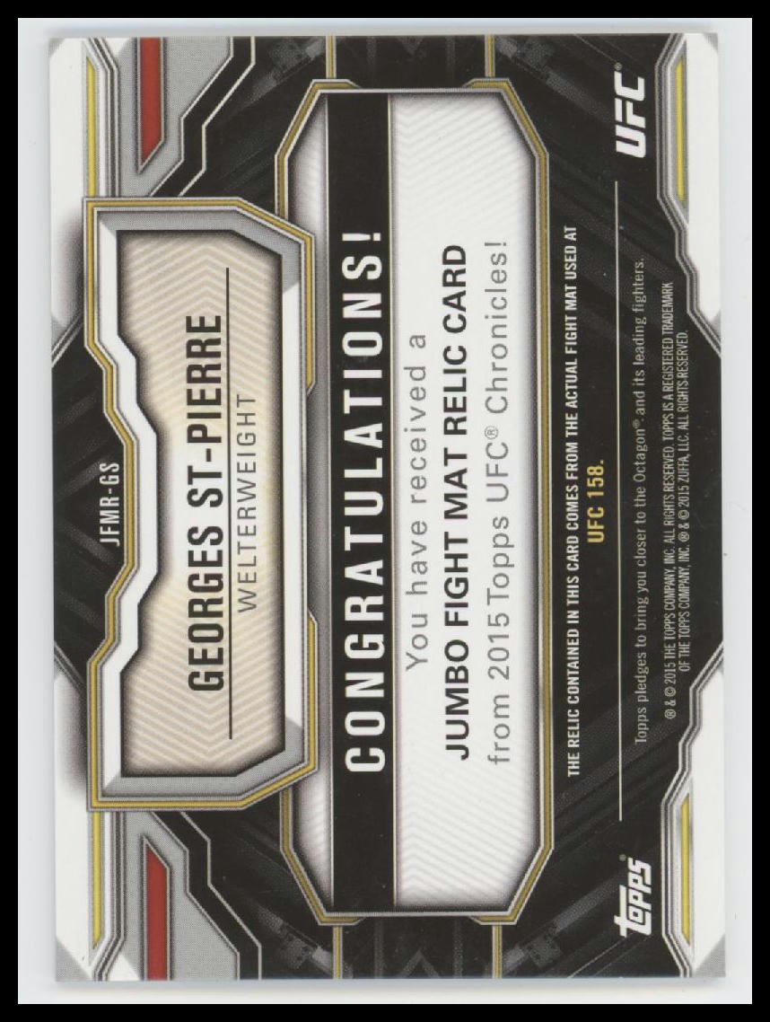 2015 Topps UFC Chronicles Jumbo Fight Mat Relics Georges St-Pierre #JFMR-GS