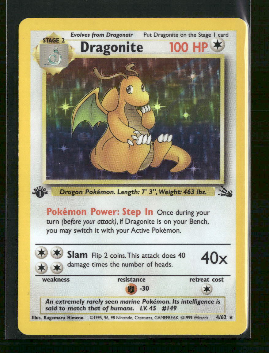 Fossil Dragonite (4) 1st Edition #04/62