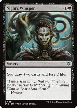 Night's Whisper (ECC-081) - Commander: Lorwyn Eclipsed