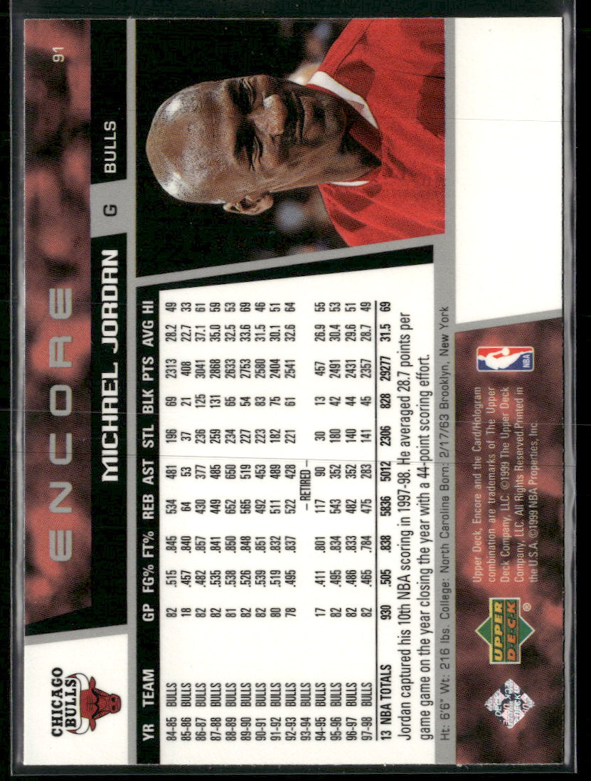 1998-99 Upper Deck Encore Michael Jordan #91