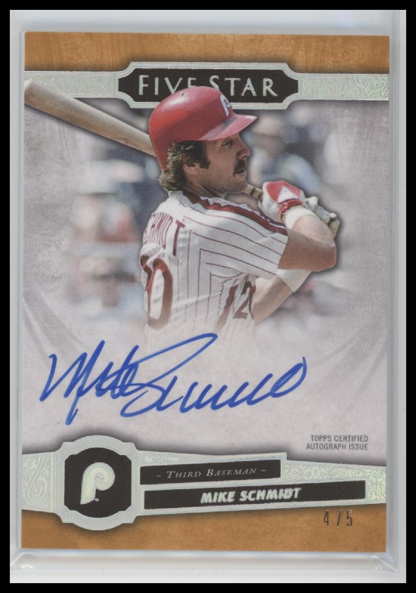 2021 Topps Five Star Orange Mike Schmidt #/5 Auto #FSA-MSQ