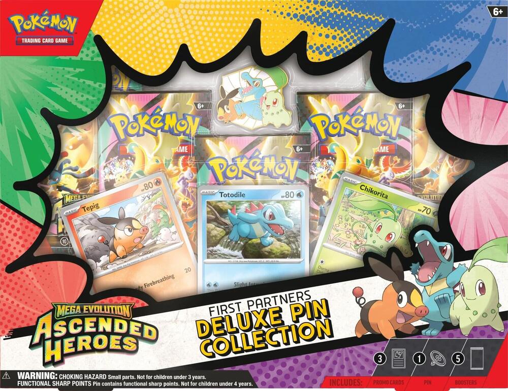 Pokemon TCG: Mega Evolution 02.5 Ascended Heroes - First Partners Deluxe Pin Collection