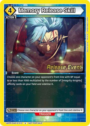 Memory Release Skill (UEPR/SAO-2-013) - UEX06BT Sword Art Online Vol2 Release Event Cards