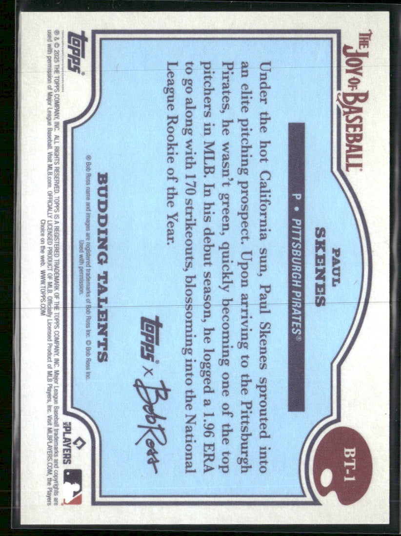 2025 Topps Bob Ross T J of B Paint Splatter Paul Skenes #/99  #BT-1