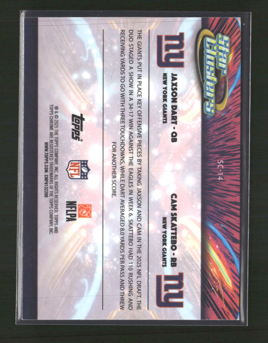 2025 Topps Chrome Cosmic Star Clusters Cam Skattebo / Jaxson Dart #SC-14