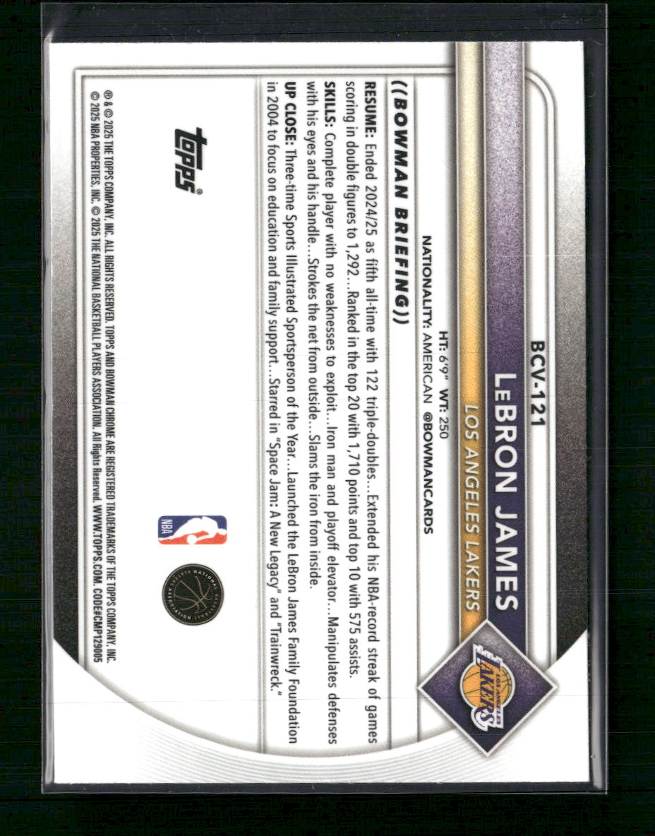 2025-26 Bowman Chrome Reptilian Refractors LeBron James #BCV-121