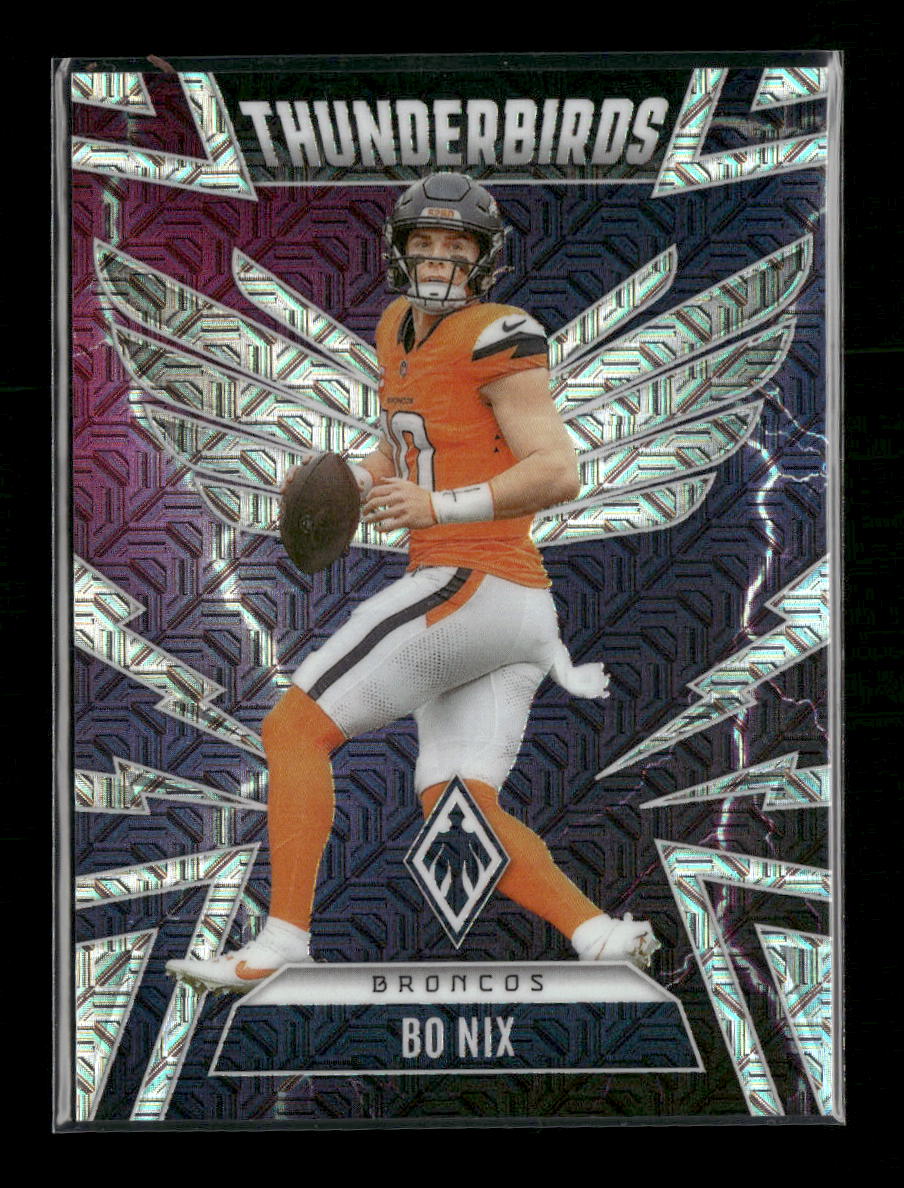 2025 Panini Phoenix Thunderbirds Silver Mojo Prizm Bo Nix #/75 #15