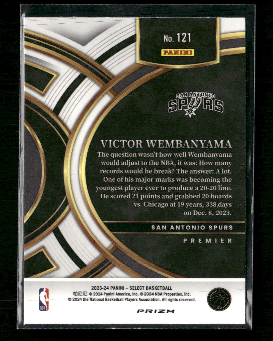 2023-24 Panini Select Blue Prizms Victor Wembanyama RC #121