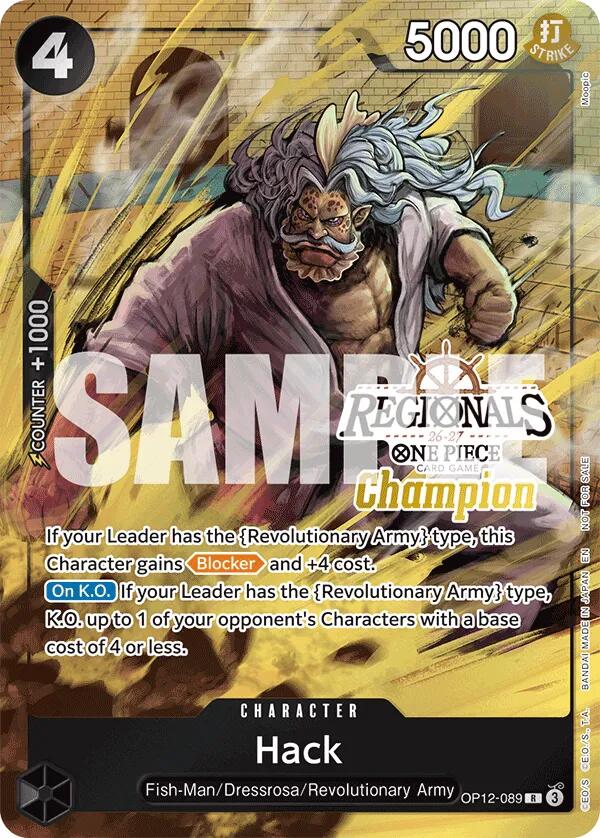 Hack (Regionals Champion Card Set 26-27) [One Piece Promotion Cards]