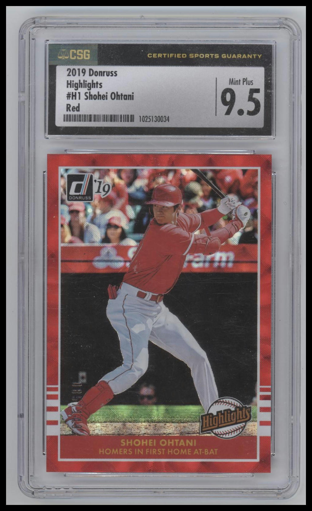 2019 Donruss Highlights Red Shohei Ohtani #/149 9.5 CSG #H1