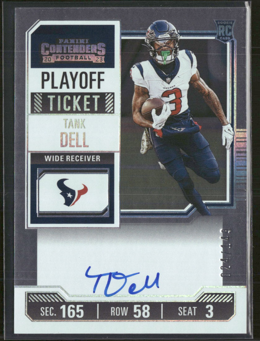 2023 Panini Contenders Playoff Ticket Tank Dell RC #/149 AU #127
