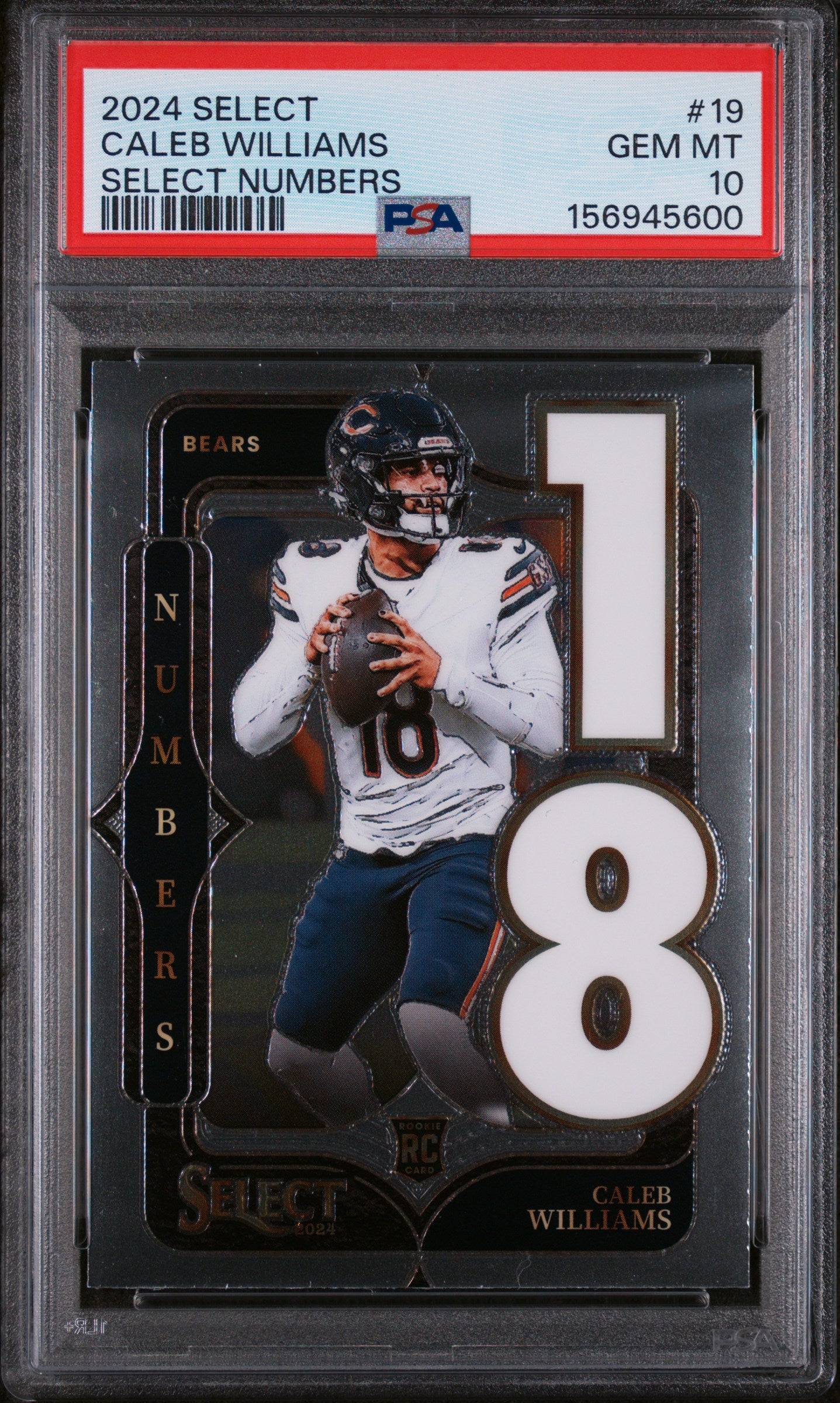 2024 Panini Select Select Numbers Caleb Williams 10 PSA #19