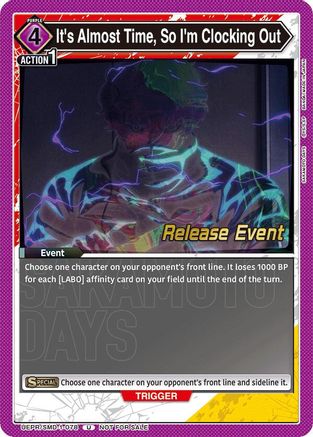 It's Almost Time, So I'm Clocking Out (Release Event) (UE19BT/SMD-1-078) - UE19BT SAKAMOTO DAYS Release Event Cards