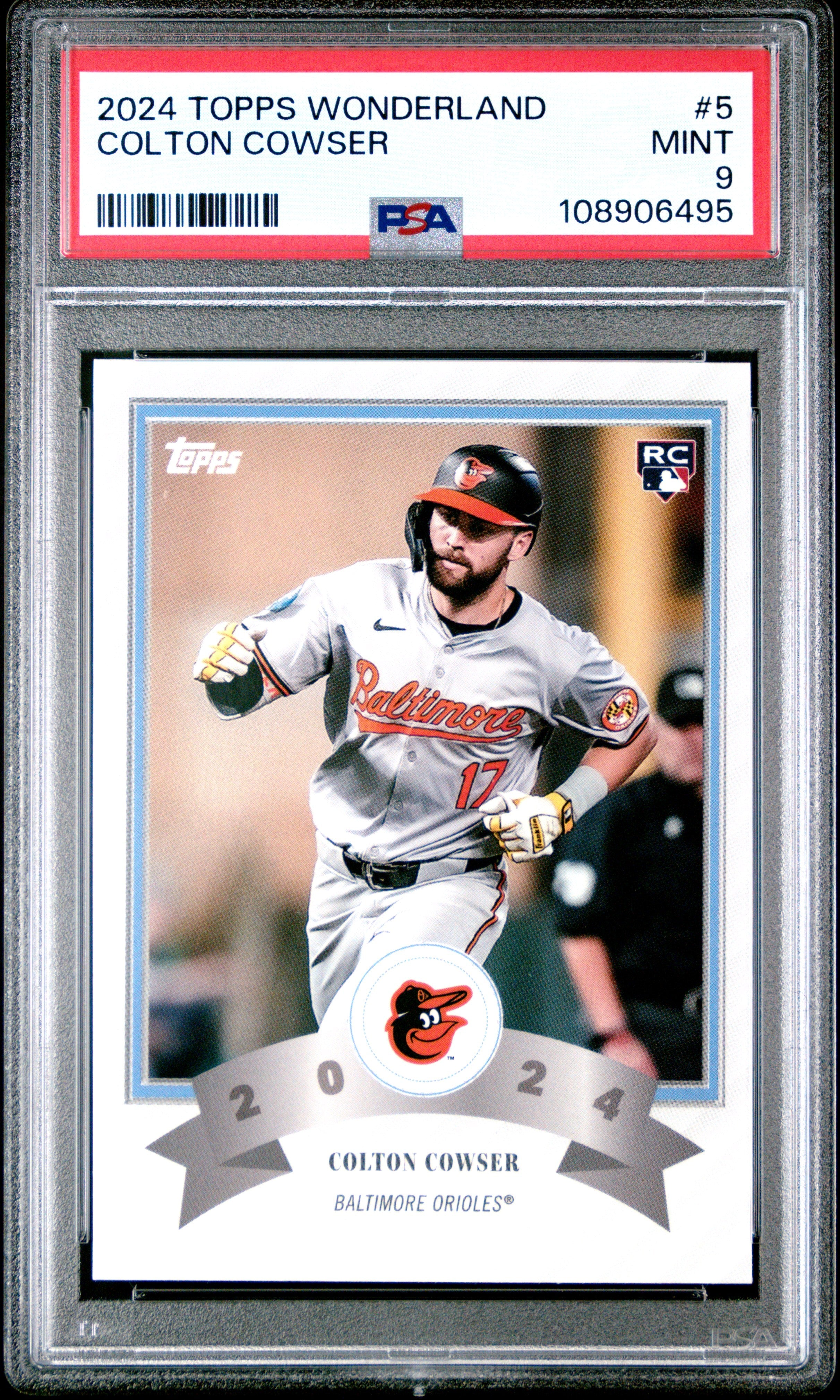 Graded 2024 Topps Wonderland Colton Cowser #5 Rookie RC Baseball Card PSA 9 Mint
