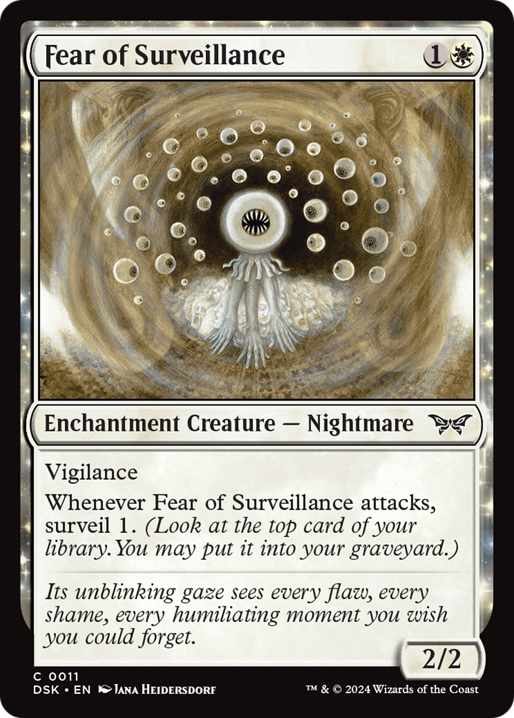 Fear of Surveillance (DSK-011) - Duskmourn: House of Horror: (enchantment)