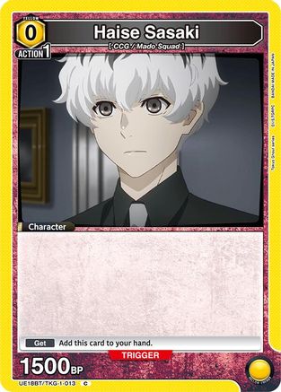 Haise Sasaki (Box Topper Foil) (UE18BT/TKG-1-013) - UE18BT Tokyo Ghoul Foil