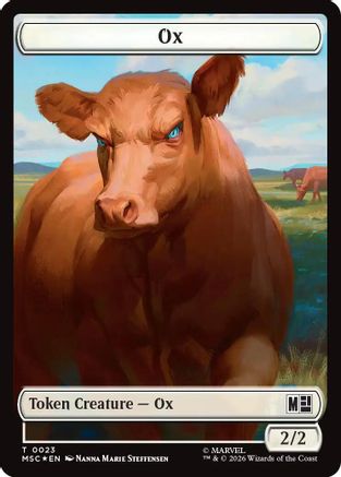 Ox (023) // Construct (030) Double-Sided Token (Surge Foil) (MSC-23 // 30) - Commander: Marvel Super Heroes Foil