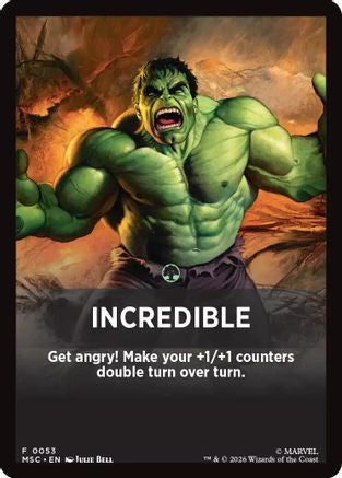 Incredible Theme Card (MSC-053) - Commander: Marvel Super Heroes