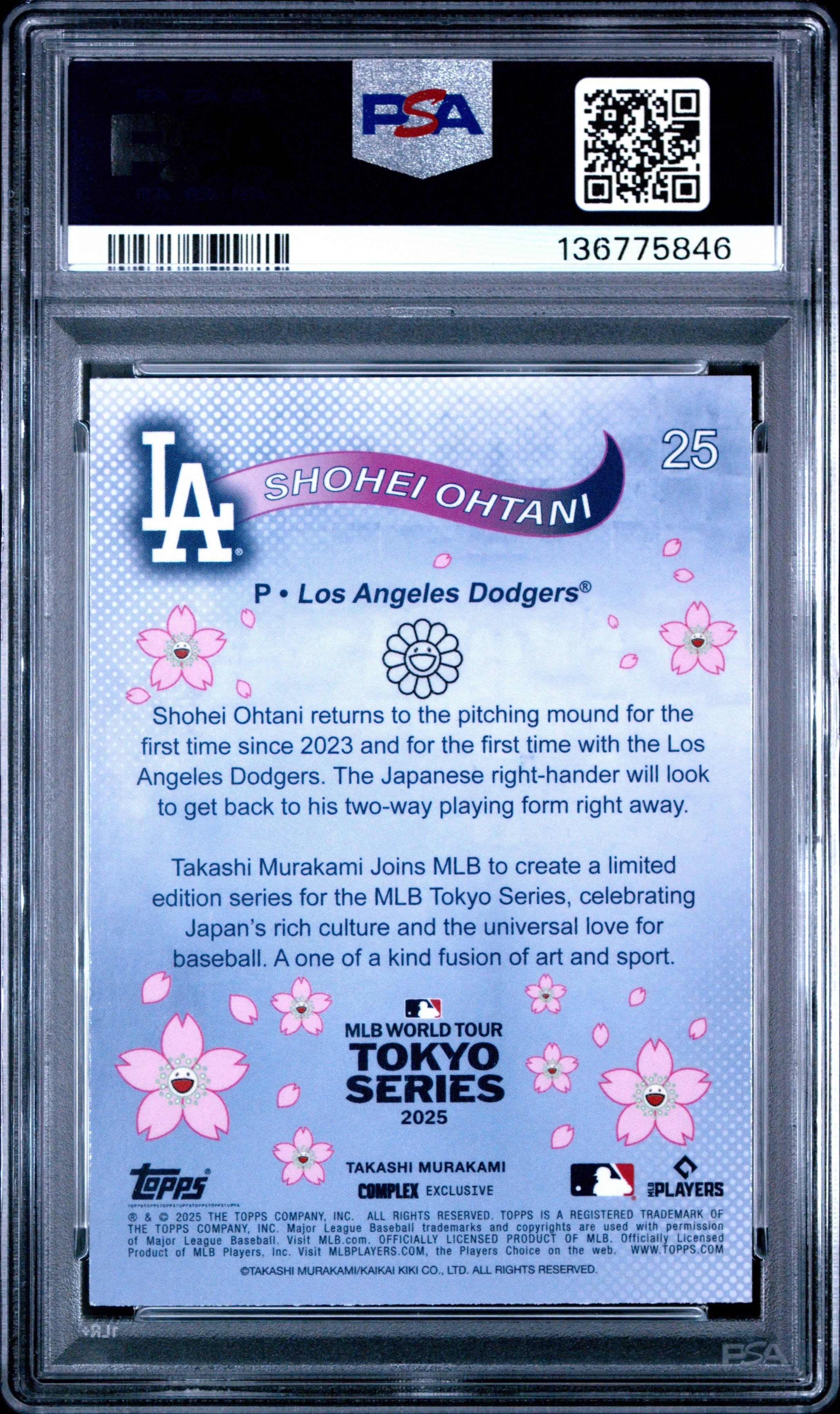 2025 Topps Takashi Murakami + Mlb World Tour Tokyo Series Shohei Ohtani 9 PSA