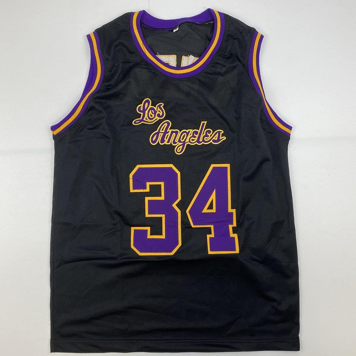 Autographed/Signed Shaquille Shaq O'Neal Los Angeles LA Black Basketball Jersey JSA COA
